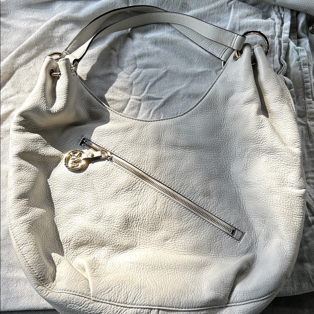 Michael Kors white Leather Hobo Bag